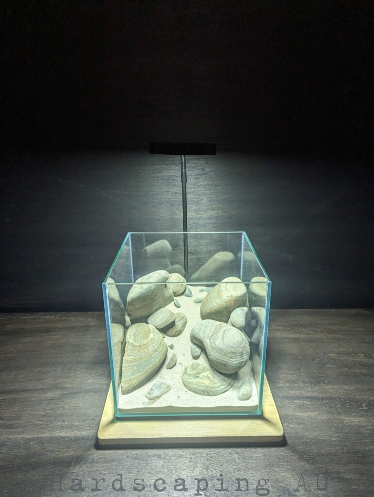 Australian river rock aquascape